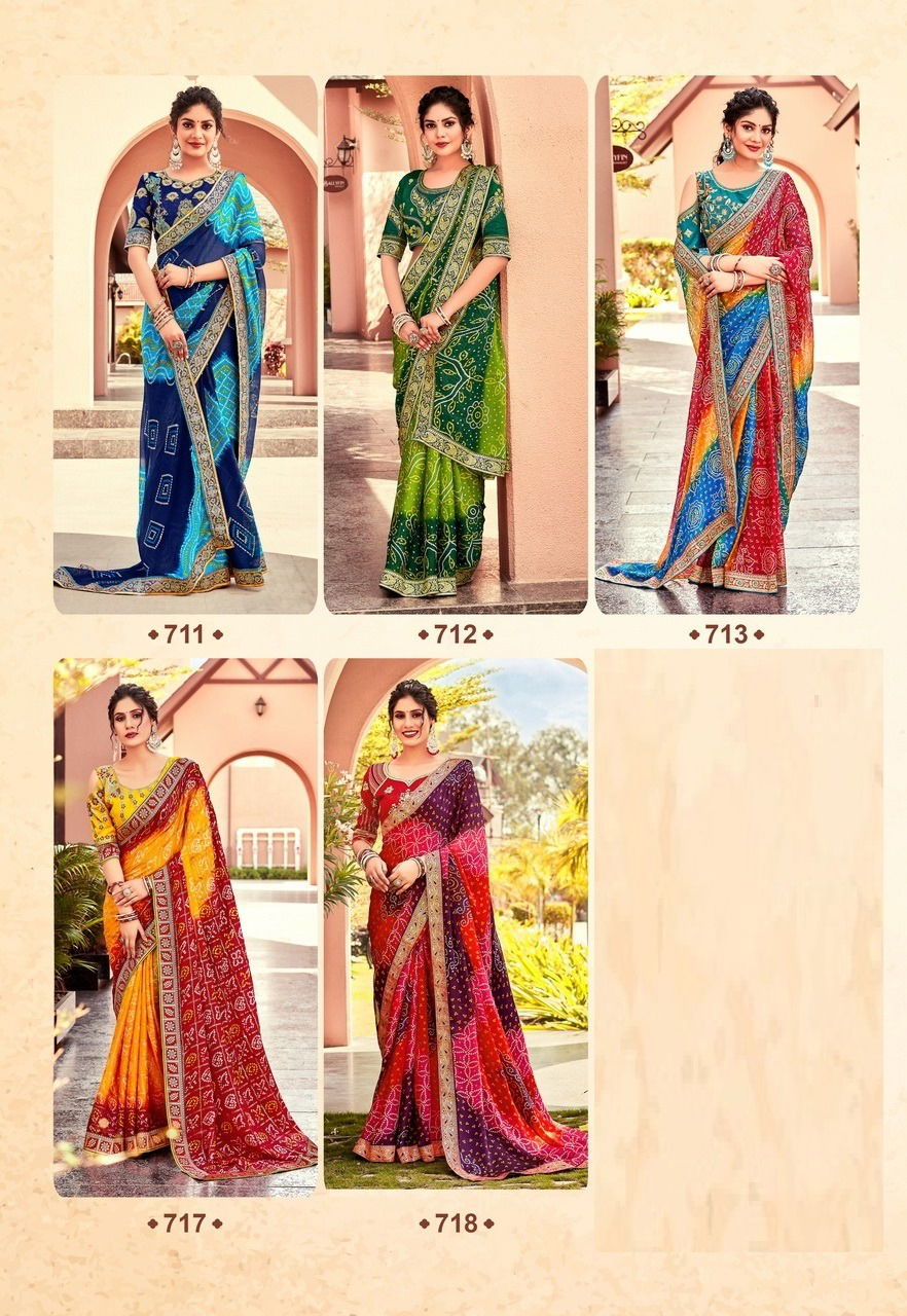 Mangalam Vol 2 By Stylewell Bandhej Wedding Sarees Catalog